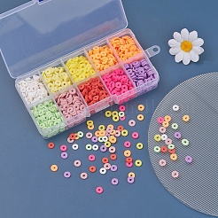 1500 pz 10 colori chiari perline di argilla polimerica fatte a mano&nbsp;CLAY-YW0001-37A