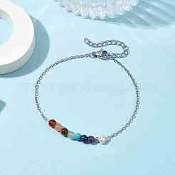Chakra-Thema-Armbänder aus natürlichen und synthetischen gemischten Edelsteinen und Perlen&nbsp;BJEW-JB09946-02