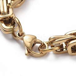 Ionenplattierung (IP) Unisex 201 Edelstahl byzantinische Kette Armbänder&nbsp;BJEW-L637-34C-G