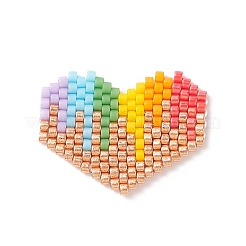 Regenbogenfarbe Stolz Flagge handgefertigte japanische Saatperlen&nbsp;SEED-CP00017