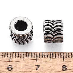 Strukturierte Perlen im europäischen Stil aus Edelstahl 304 mit großem Loch&nbsp;STAS-T072-98AS