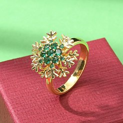 Drehbare offene Manschettenringe mit Schneeflockenmotiv für Damen&nbsp;RJEW-R007-01G