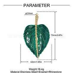 Pendentifs en acier inoxydable 304 émaillés&nbsp;STAS-OY019-35G
