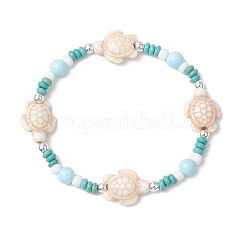 Bracelets en perles de turquoise synthétique teintées et de howlite naturelle pour femmes&nbsp;BJEW-JB11794-02