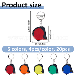 20 Stück 5 Farben TPR & ABS & Edelstahl-Maßbänder&nbsp;AJEW-FH0007-33