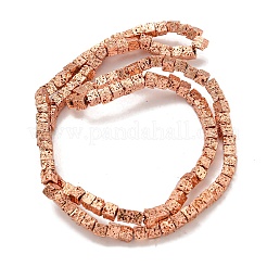 Fili di perle di roccia lavica naturale elettrodeposta&nbsp;G-E602-03-A