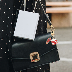 4 porte-clés porte-bonheur en alliage émaillé de style japonais&nbsp;KEYC-GO0001-06