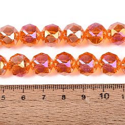 Chapelets de perles en verre transparent électrolytique&nbsp;EGLA-ZX001-01A-04