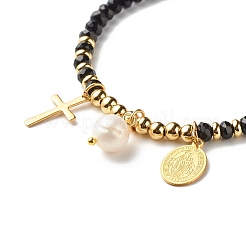 Armband aus natürlicher malaysischer Jade (gefärbt) und geflochtenen Perlen für Mädchen und Frauen&nbsp;BJEW-JB06958-02