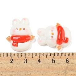 Cabochon decoden in resina opaca a tema coniglio natalizio&nbsp;CRES-B022-04B