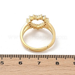 Messing-Mikro pflastern Zirkonia Manschettenringe&nbsp;RJEW-Q030-01A-G
