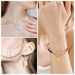 24pcs 8 couleurs pendentifs en résine opaque&nbsp;RESI-CA0001-55