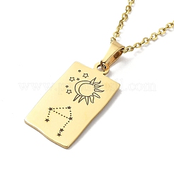 Colliers pendentif rectangle avec douze constellations&nbsp;NJEW-D069-01G-07
