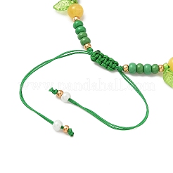 Bracelets tressés en perles de rocaille en verre et perles de verre lampwork pour femmes&nbsp;BJEW-MZ00212-03