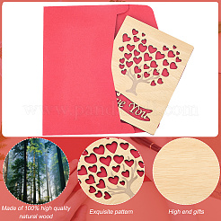 Valentinstag-Grußkarten aus Holz&nbsp;DIY-CP0011-91C