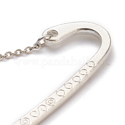 Regalo segnalibro in metallo con decorazioni grandi pendenti in nappa di poliestere&nbsp;AJEW-JK00167-03