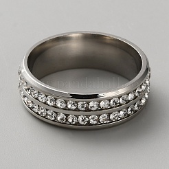 Fingerring mit Strassen&nbsp;RJEW-WH0005-04P