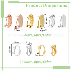 30 Stück 5 Stile Messing-Ohrclips&nbsp;FIND-GA0007-08