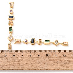 Gros pendentifs en laiton micro pavé de zircone cubique colorée&nbsp;KK-A304-31A-G