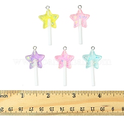 5 pieza de colgantes de resina de imitación de piruleta de 5 colores&nbsp;FIND-FS0002-94