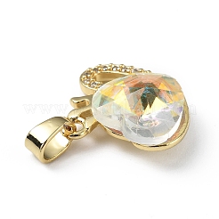 Pendenti in vero ottone placcato in oro 18k placcato in cremagliera con micro pavé di zirconi cubici trasparenti&nbsp;KK-C015-18G-03