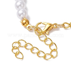 Weihnachts-Armbänder aus ABS-Kunststoff mit Perlenimitation und Panzerketten aus Eisen&nbsp;BJEW-JB11276