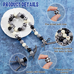 Kits de fabrication de bijoux en perles de bois à faire soi-même&nbsp;DIY-PH0002-50