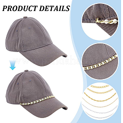 10 chaîne gourmette en aluminium et 10 styles en plastique ABS imitation perle pour casquette de baseball&nbsp;AJEW-UN00033