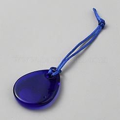 Pendentifs décoratifs turcs en verre fait à la main avec des yeux maléfiques&nbsp;HJEW-WH20009-07