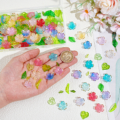 DIY Blatt transparente Acryl Anhänger & Perlenkappen Zubehör Kits&nbsp;DIY-NB0014-23