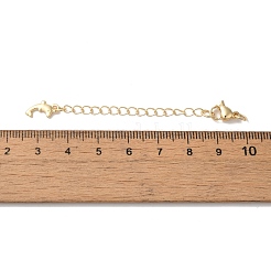 Estremità in ottone placcato a cremagliera con catena e fermagli a moschettone&nbsp;KK-F873-04LG