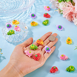 24pcs 6 couleurs pendentifs en résine opaque&nbsp;CRES-TA0001-78