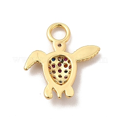 Porte micro ouvrent pendentifs zircone cubique en laiton de placage&nbsp;KK-P230-23G-B
