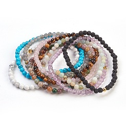 Natürliche / synthetische Edelstein Stretch Armbänder Sets&nbsp;BJEW-JB03797