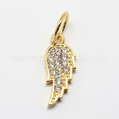 Cz Messing Micro Pave Zirkonia Flügel Charme&nbsp;ZIRC-L018-18