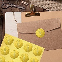 12 Blatt selbstklebende Aufkleber mit Goldfolienprägung&nbsp;DIY-WH0451-050