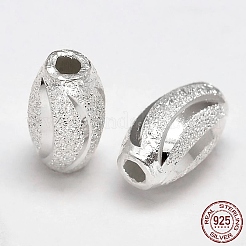 Taglio ovale strutturato con 925 perle ovali in argento sterling&nbsp;STER-F012-20A