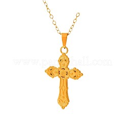 Colliers avec pendentif croix religieuse en acier inoxydable 304 pour femmes&nbsp;RK5920-2