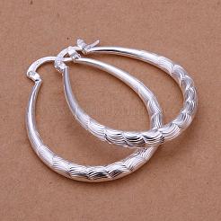Frauen große Ohrringe versilbert Messing Fancy Cut Teardrop&nbsp;EJEW-BB11707