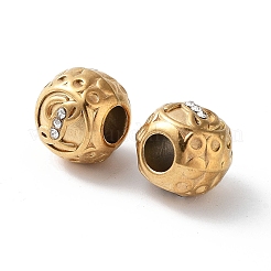 Placcatura ionica (ip) 304 perline europee in strass in acciaio inossidabile&nbsp;STAS-A092-10L-G