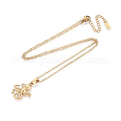 Collares colgantes de acero inoxidable 304&nbsp;NJEW-T018-42P