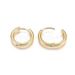 Orecchini a cerchio huggie in acciaio inossidabile placcato ionico (ip) 304&nbsp;EJEW-G272-01-12mm-G