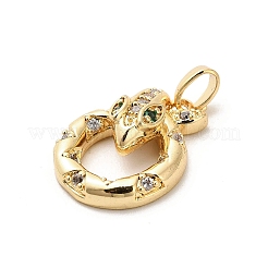 Pendentifs avec zircon cubiques à micro-pavés en laiton&nbsp;KK-C108-01B-G