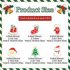 24 stücke 6 arten weihnachten dekorationen thema opaque acryl perle&nbsp;OACR-YW0004-09