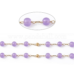 Cadena de cuentas redondas de jade natural teñido&nbsp;CHS-C006-01D