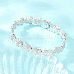 Bracelets manchettes à charnière en acier inoxydable 304 avec motif floral pour femmes&nbsp;SA-CBA45D5-27P