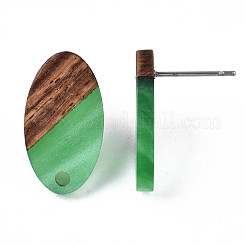 Accessoires de boucles d'oreilles en résine et bois de noyer&nbsp;MAK-N032-005A-H02