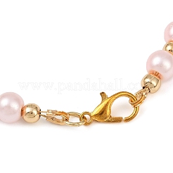 Bracciali a maglie rotonde con perle di vetro per donna&nbsp;BJEW-JB11975-01