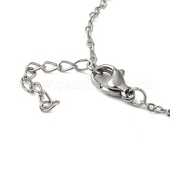 Rechteckige Halsketten & Armbänder & Ohrstecker-Sets aus 304 Edelstahl mit Strassanhängern für Damen&nbsp;SJEW-C004-08P