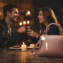 Bolsa de lápiz labial portátil de acero inoxidable con adornos colgantes&nbsp;HJEW-FS00104
